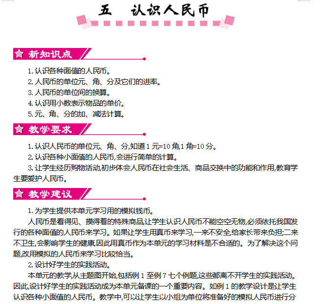 [导学教案]5  认识人民币