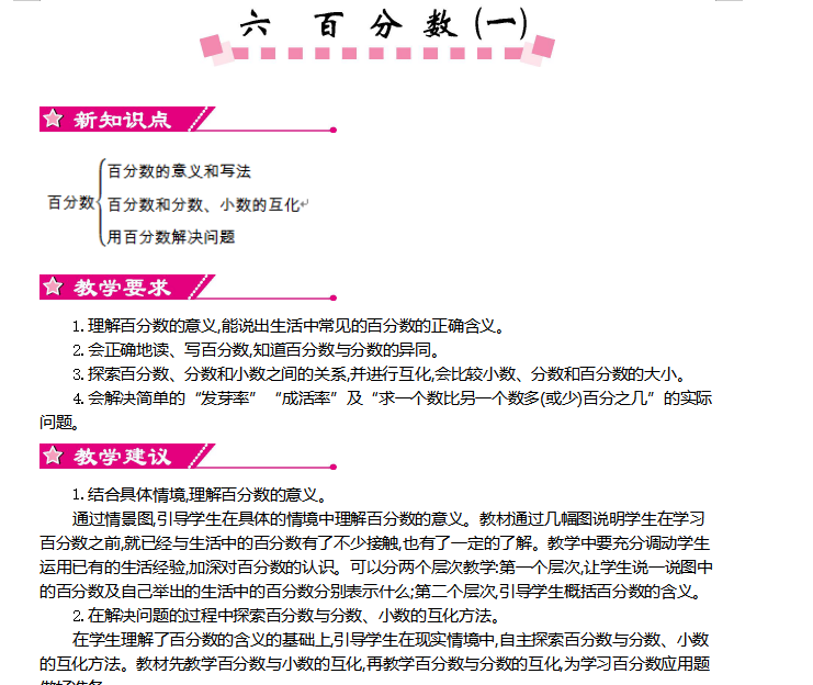 [导学教案]第六单元    百分数（一）