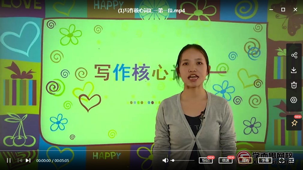 学而思网校 小学到初中阶段 英语阅读写作核心1000词MP4视频网课课程