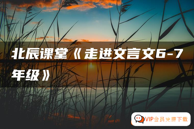 北辰课堂《走进文言文(6-7年级)》195篇文言文精讲视频课程资源合计5.82GB
